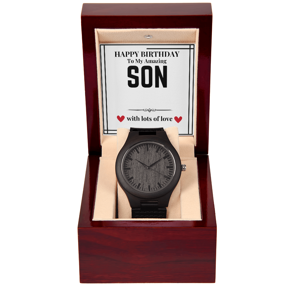 To Son - Happy Birthday to my - Wooden Watch
