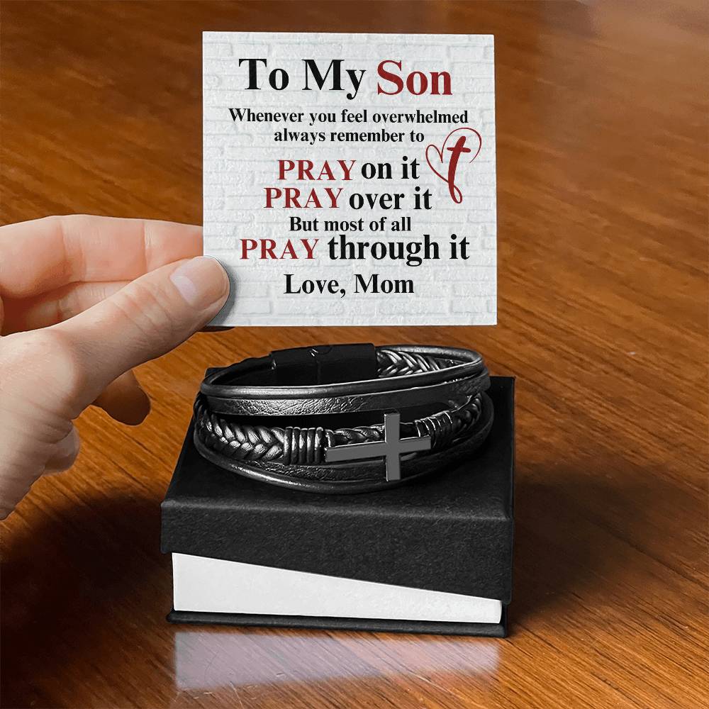 To Son - To my son. Whenever - Men's Cross Bracelet