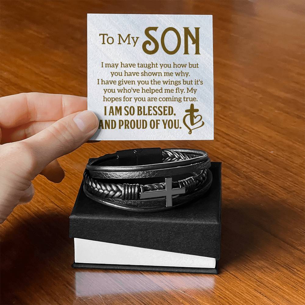 To Son - To my son. I may - Men's Cross Bracelet