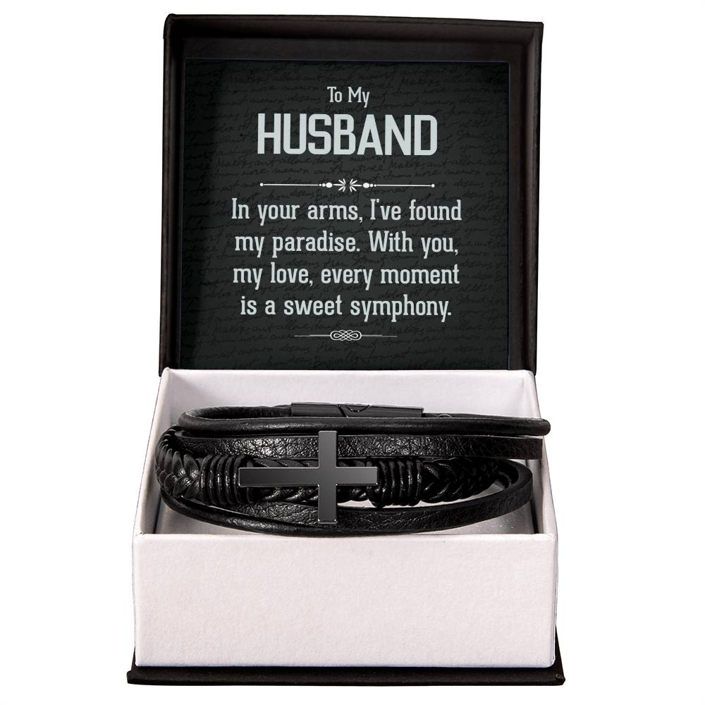 To Husband - To my husband - Men's Cross Bracelet