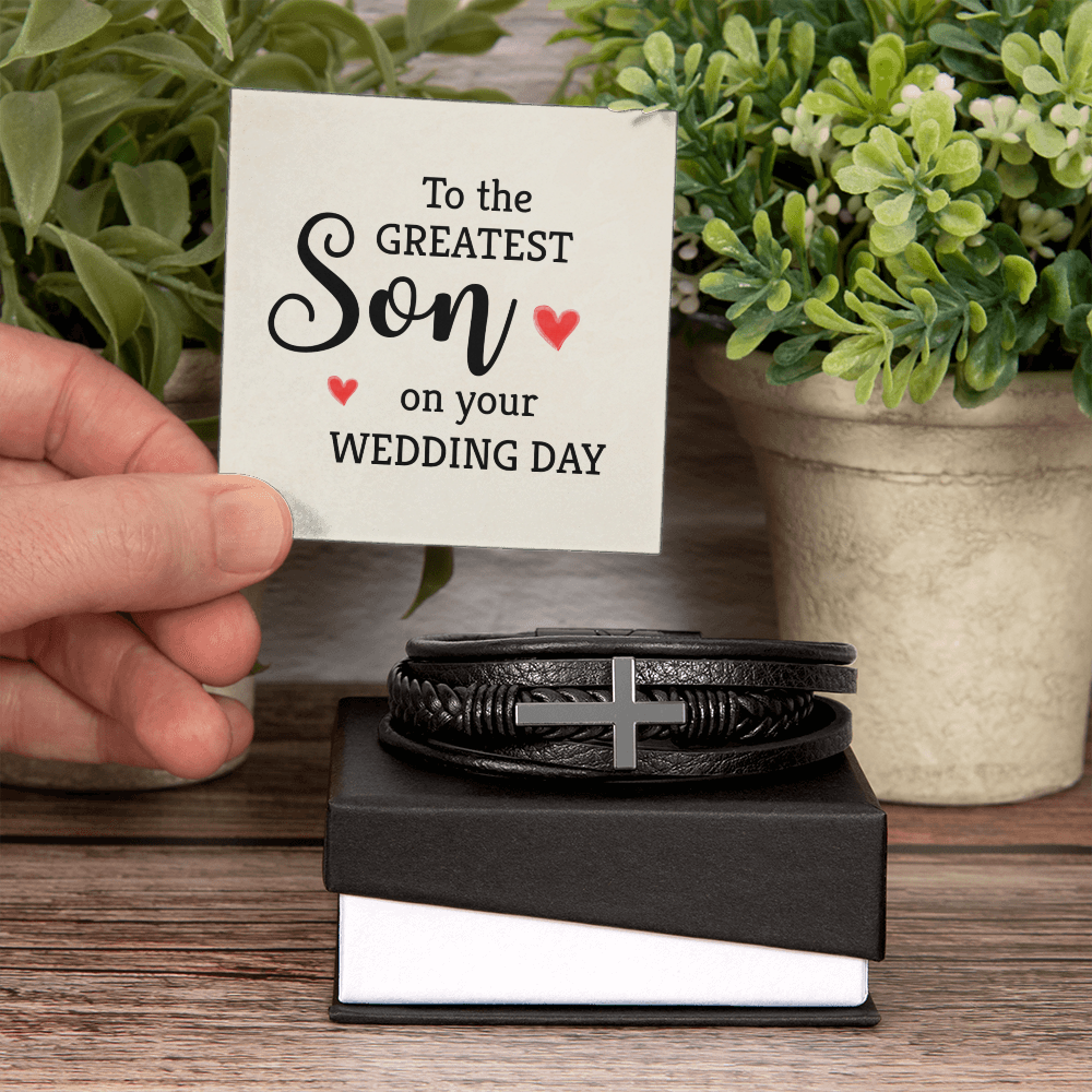 To Son - To the greatest son - Men's Cross Bracelet