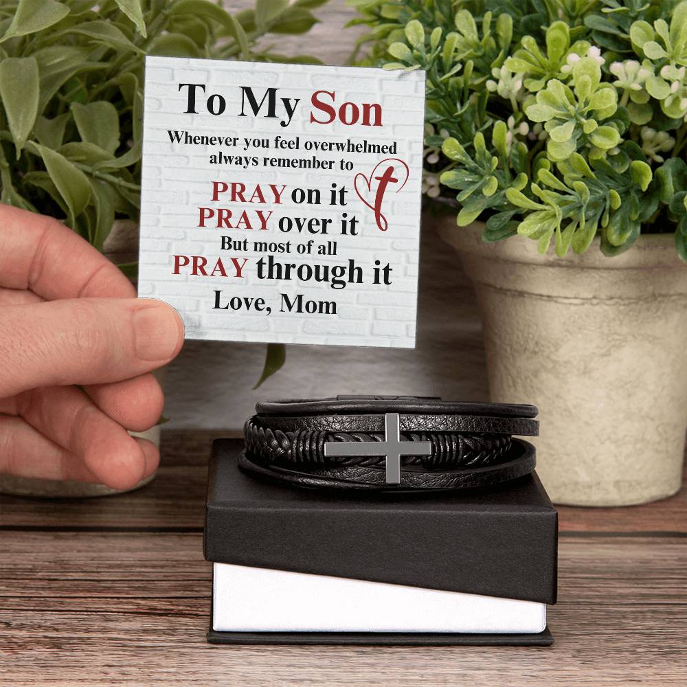 To Son - To my son. Whenever - Men's Cross Bracelet