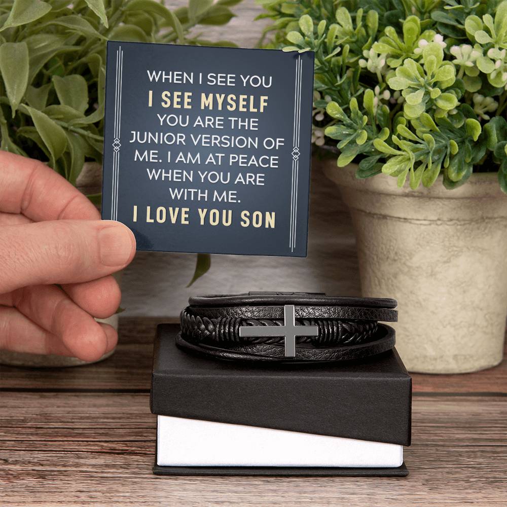 To Son - When I see you - Men's Cross Bracelet