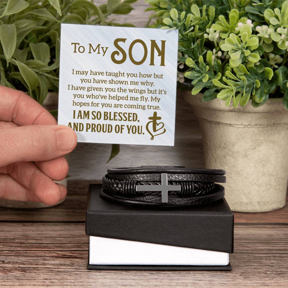 To Son - To my son. I may - Men's Cross Bracelet