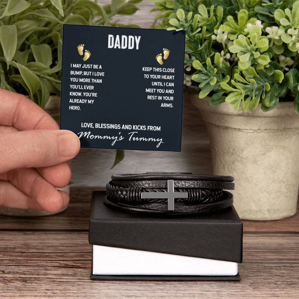 To Dad - Daddy. I may just - Men's Cross Bracelet