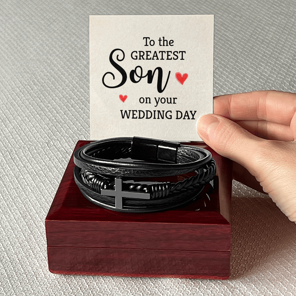 To Son - To the greatest son - Men's Cross Bracelet