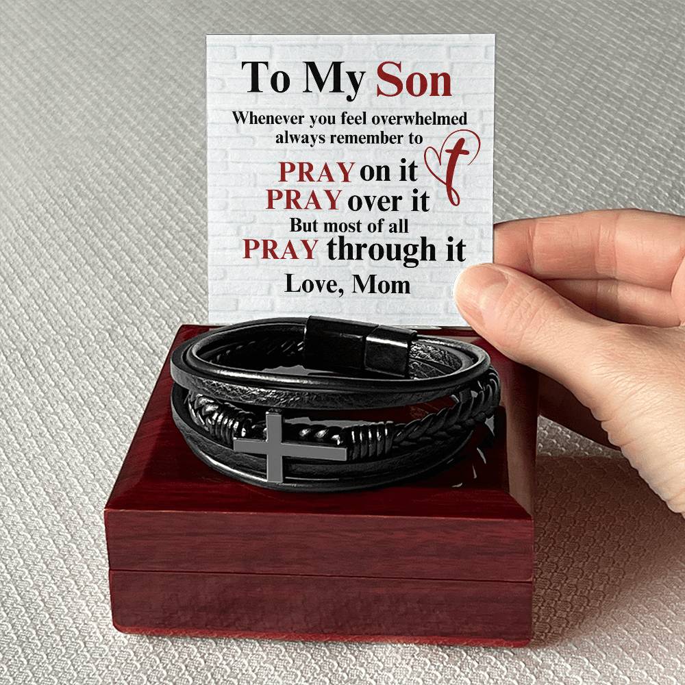 To Son - To my son. Whenever - Men's Cross Bracelet