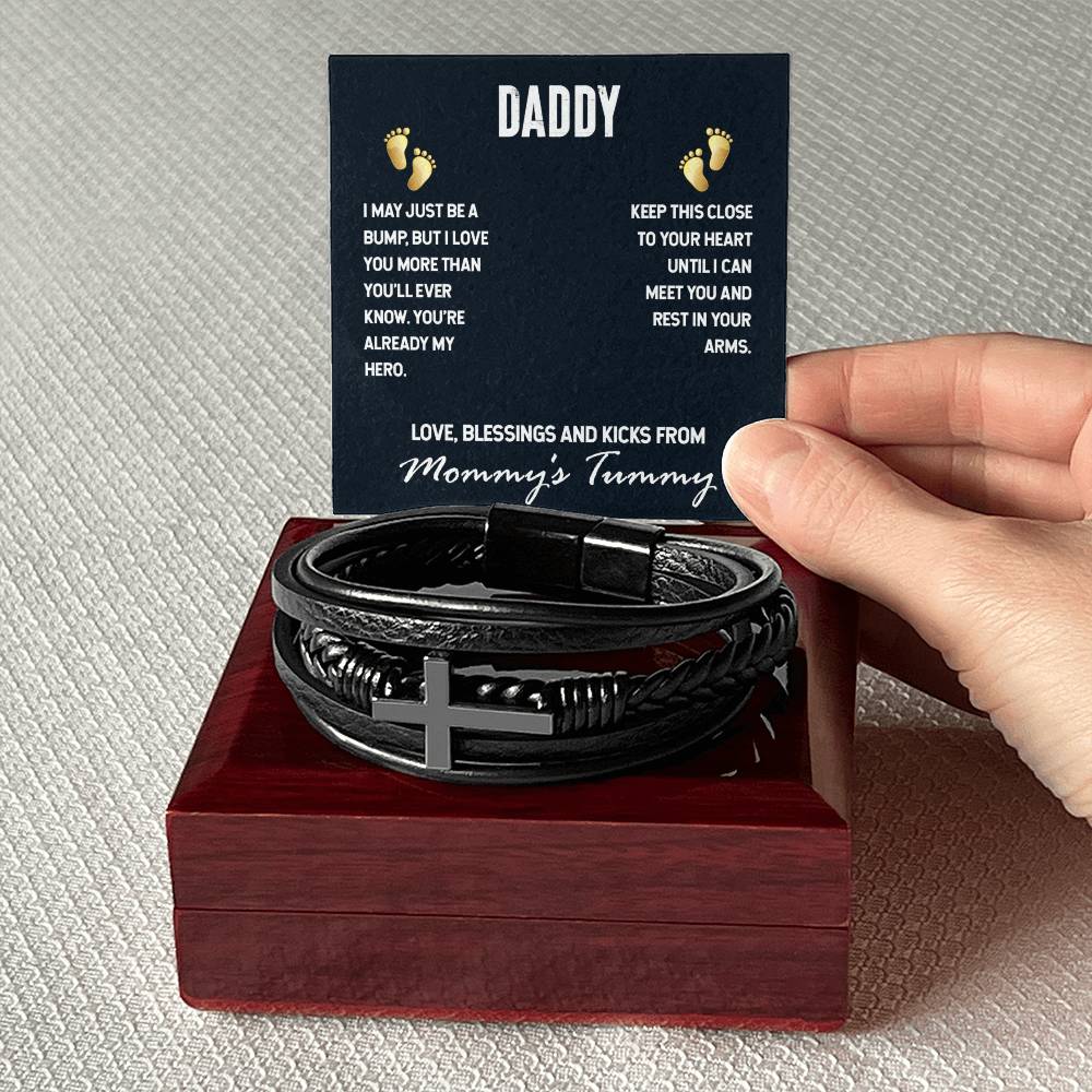 To Dad - Daddy. I may just - Men's Cross Bracelet