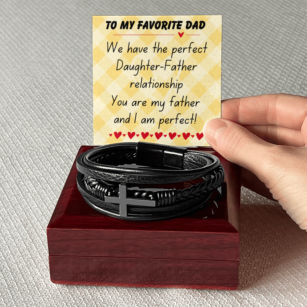 To my favorite dad - We have the perfect - Men's Cross Bracelet