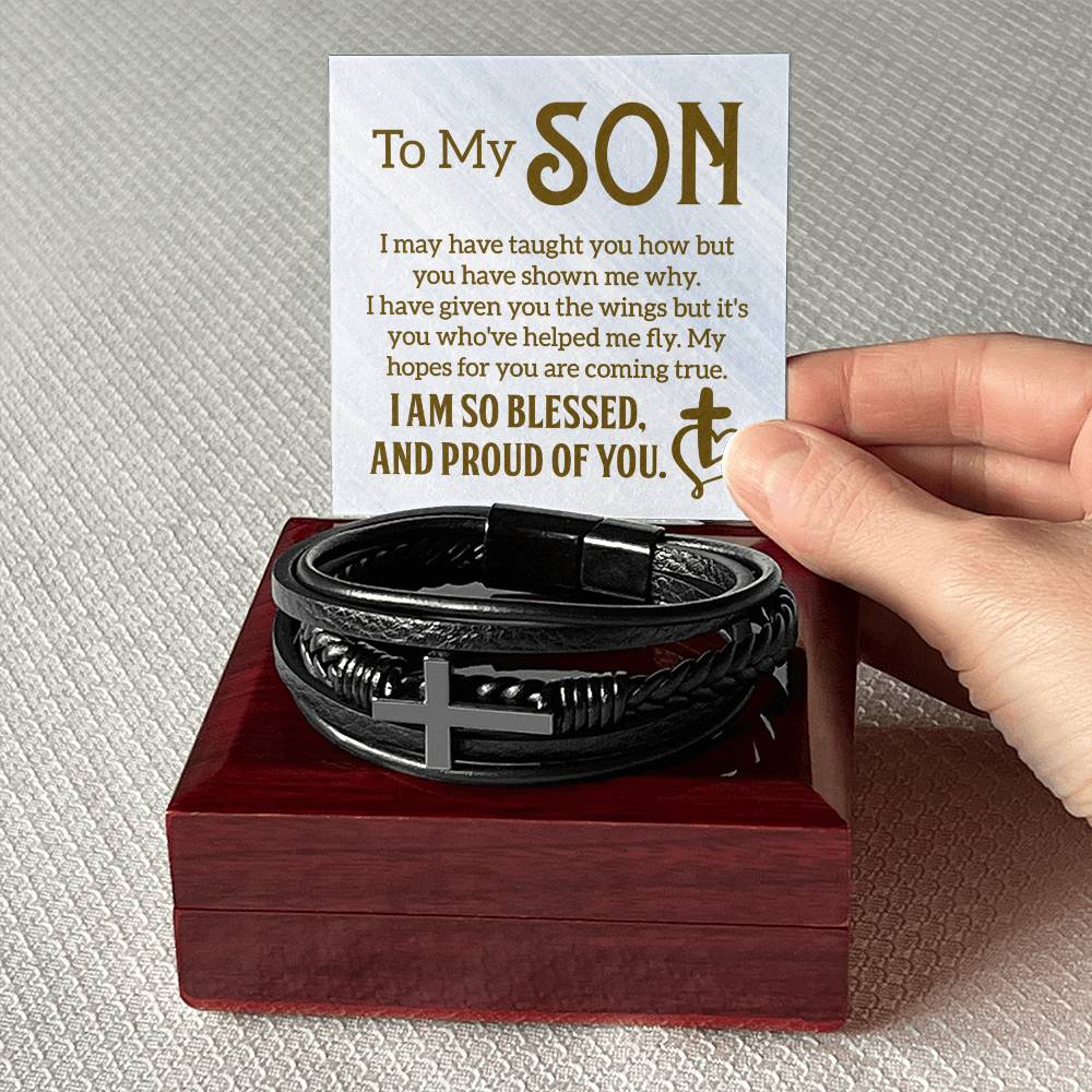 To Son - To my son. I may - Men's Cross Bracelet