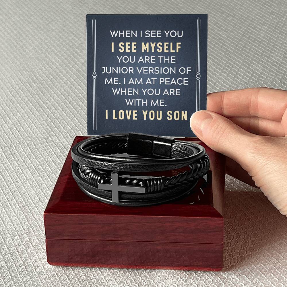 To Son - When I see you - Men's Cross Bracelet