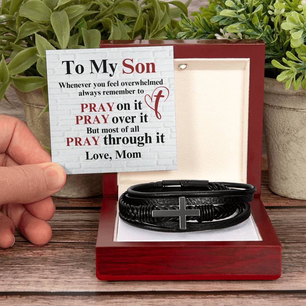 To Son - To my son. Whenever - Men's Cross Bracelet