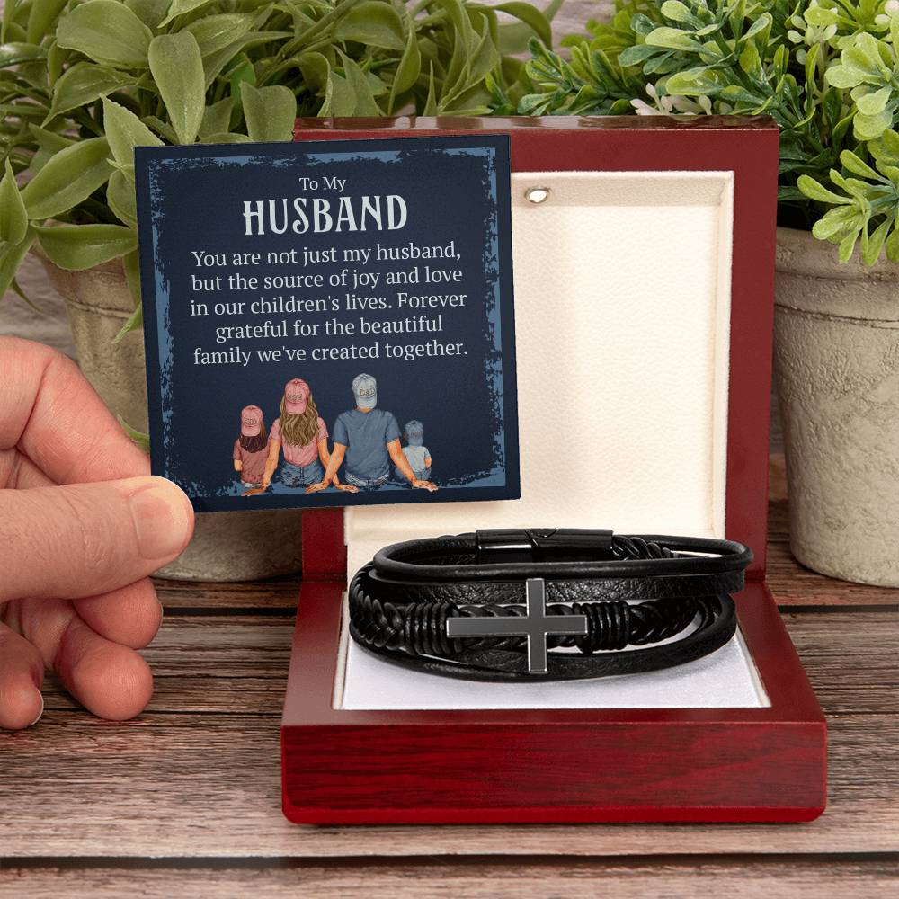 To Husband - To my husband - Men's Cross Bracelet