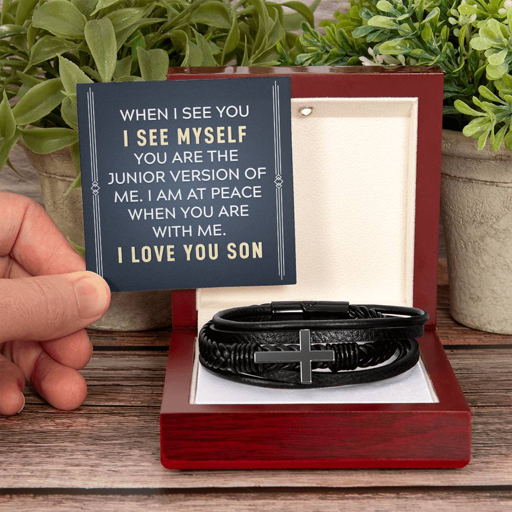 To Son - When I see you - Men's Cross Bracelet