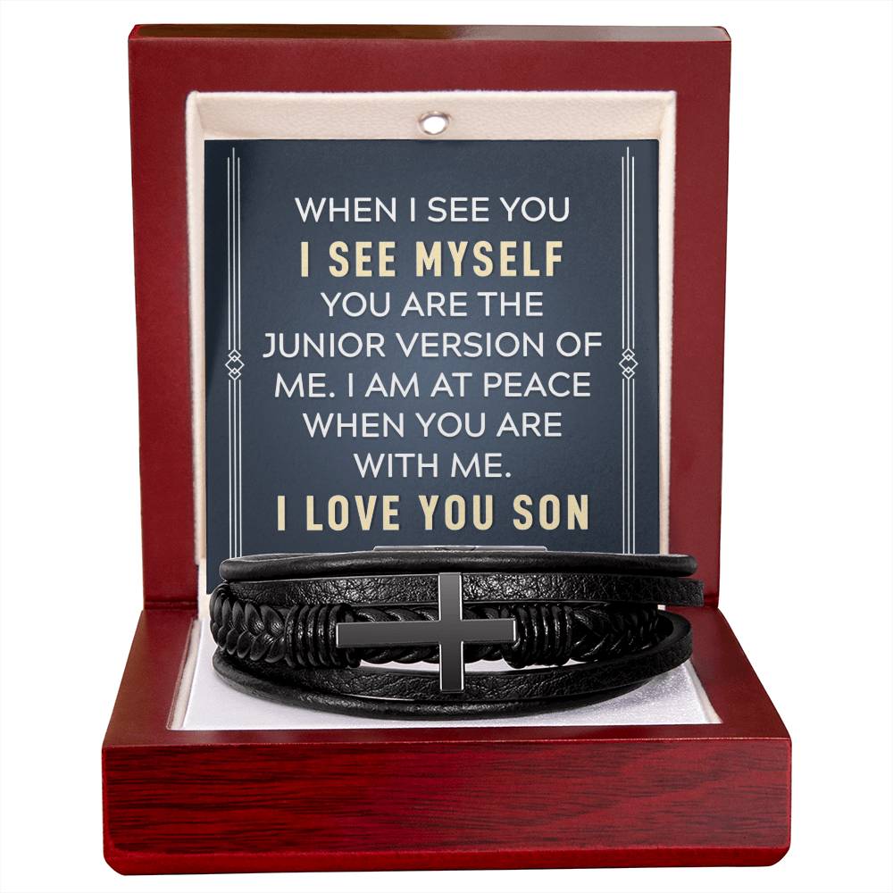 To Son - When I see you - Men's Cross Bracelet