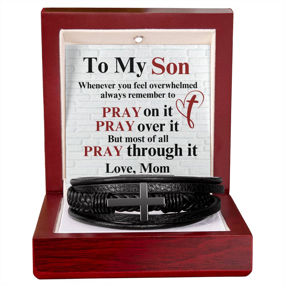 To Son - To my son. Whenever - Men's Cross Bracelet
