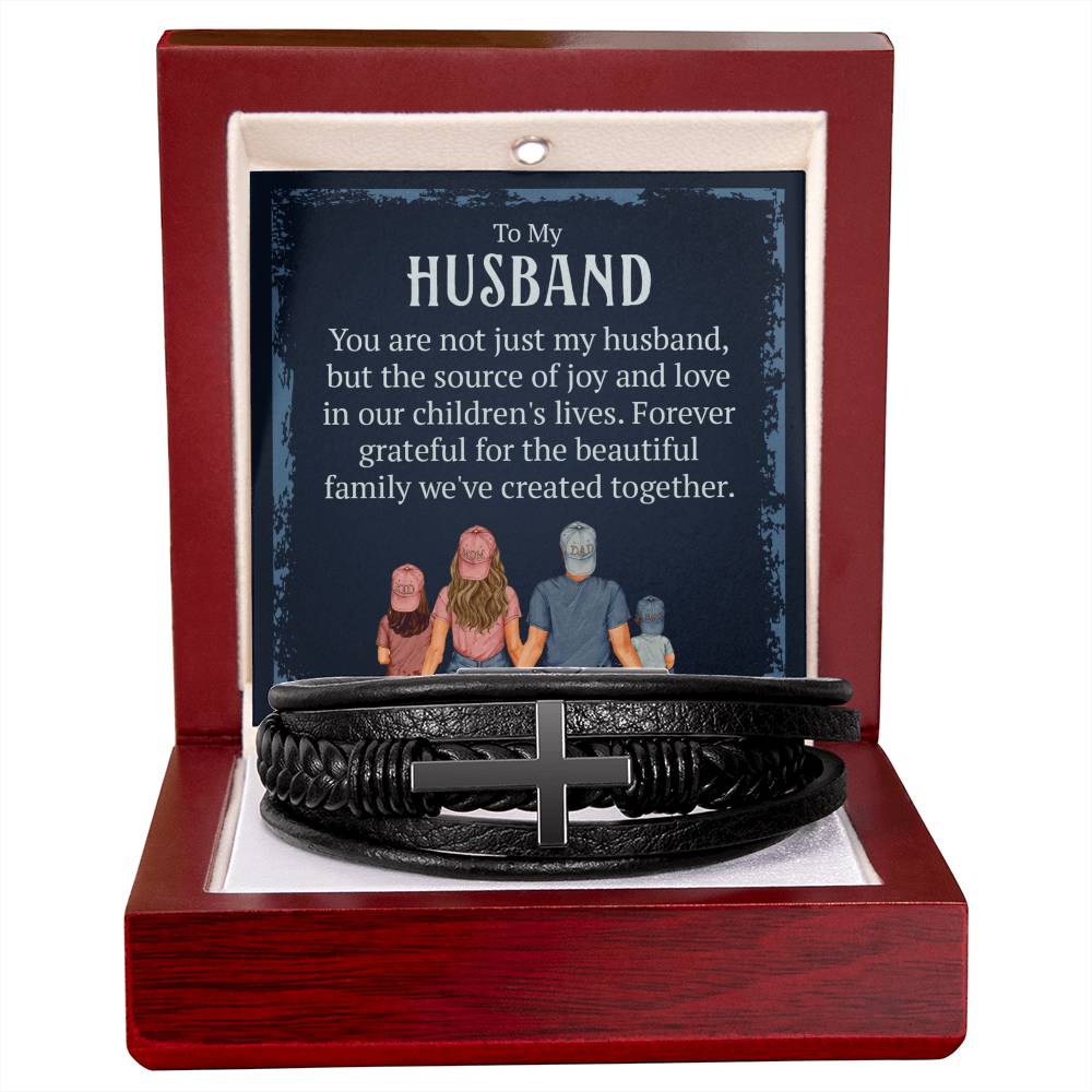 To Husband - To my husband - Men's Cross Bracelet