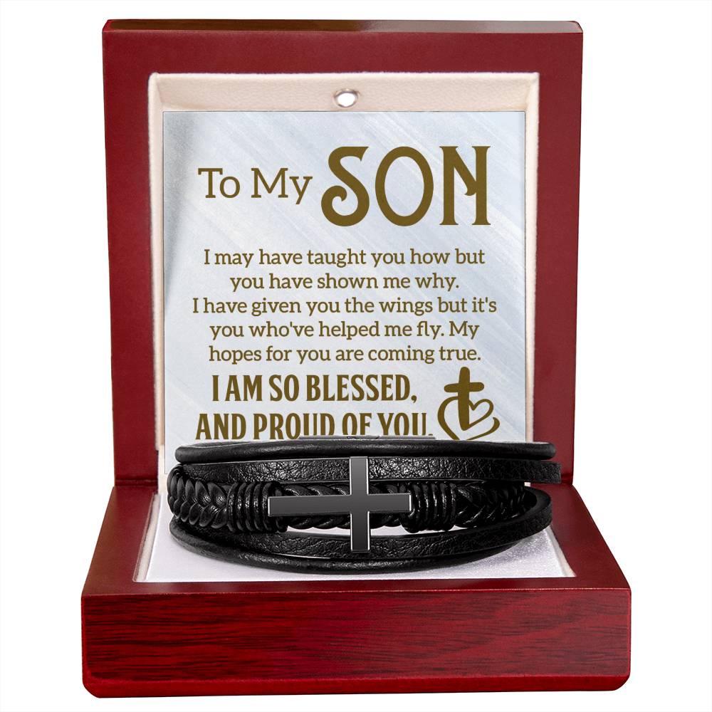 To Son - To my son. I may - Men's Cross Bracelet