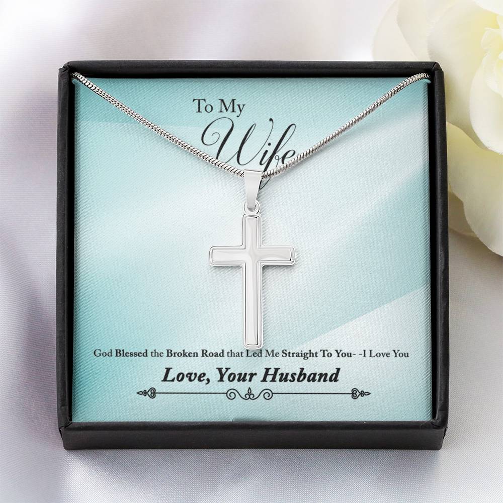 To Wife - God blessed - Artisan Cross Necklace