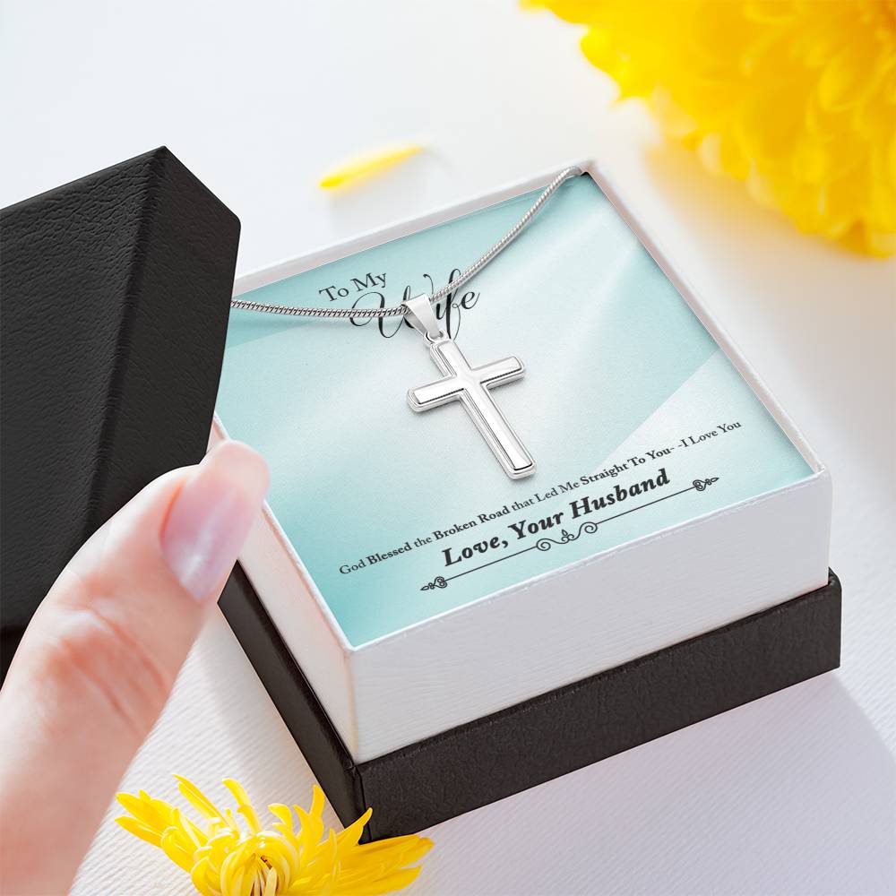 To Wife - God blessed - Artisan Cross Necklace
