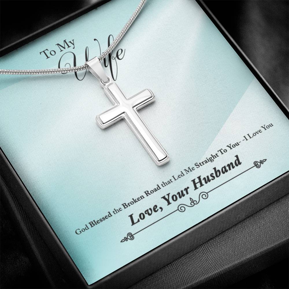 To Wife - God blessed - Artisan Cross Necklace