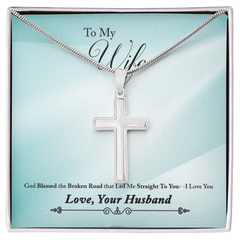 To Wife - God blessed - Artisan Cross Necklace