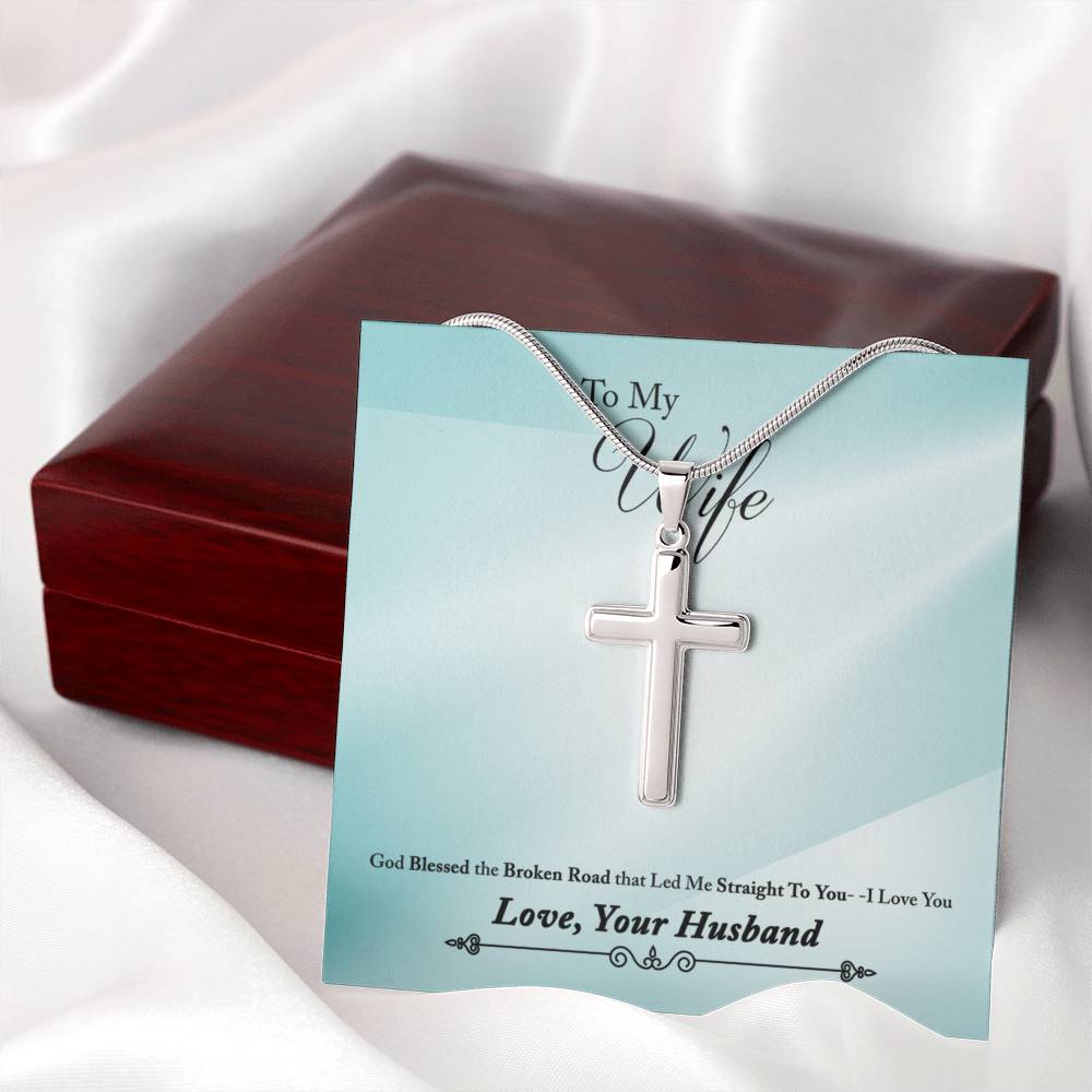 To Wife - God blessed - Artisan Cross Necklace