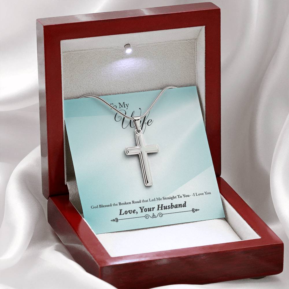 To Wife - God blessed - Artisan Cross Necklace