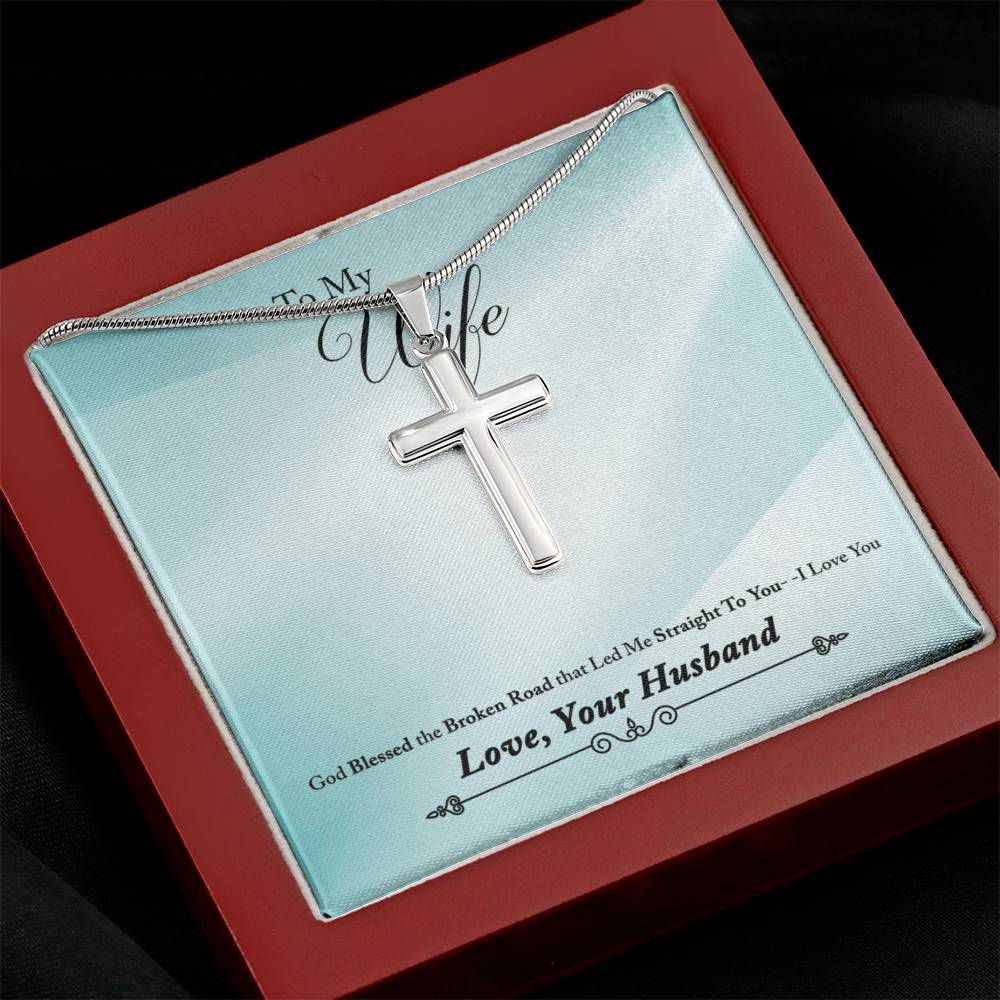 To Wife - God blessed - Artisan Cross Necklace