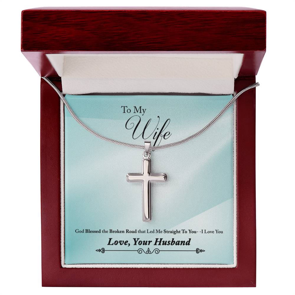 To Wife - God blessed - Artisan Cross Necklace