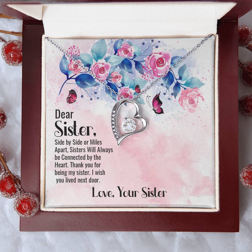 To Sister - Side by side - Forever Love Necklace