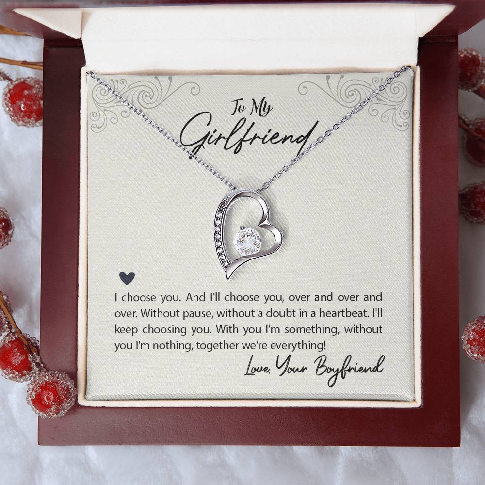 To Girlfriend - I choose you - Forever Love Necklace