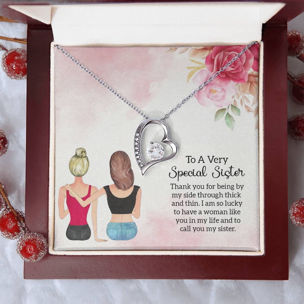 To Sister - Thank you - Forever Love Necklace