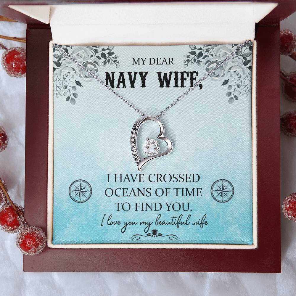 To Navy Wife - I have crossed - Forever Love Necklace