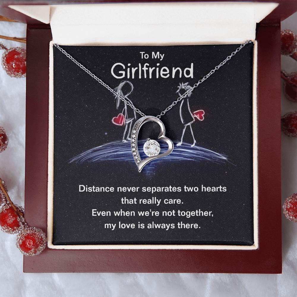 To Girlfriend - Distance never separates - Forever Love Necklace