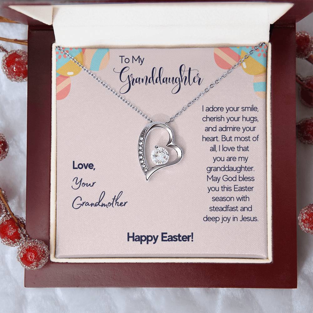 To Granddaughter - I adore your smile - Forever Love Necklace