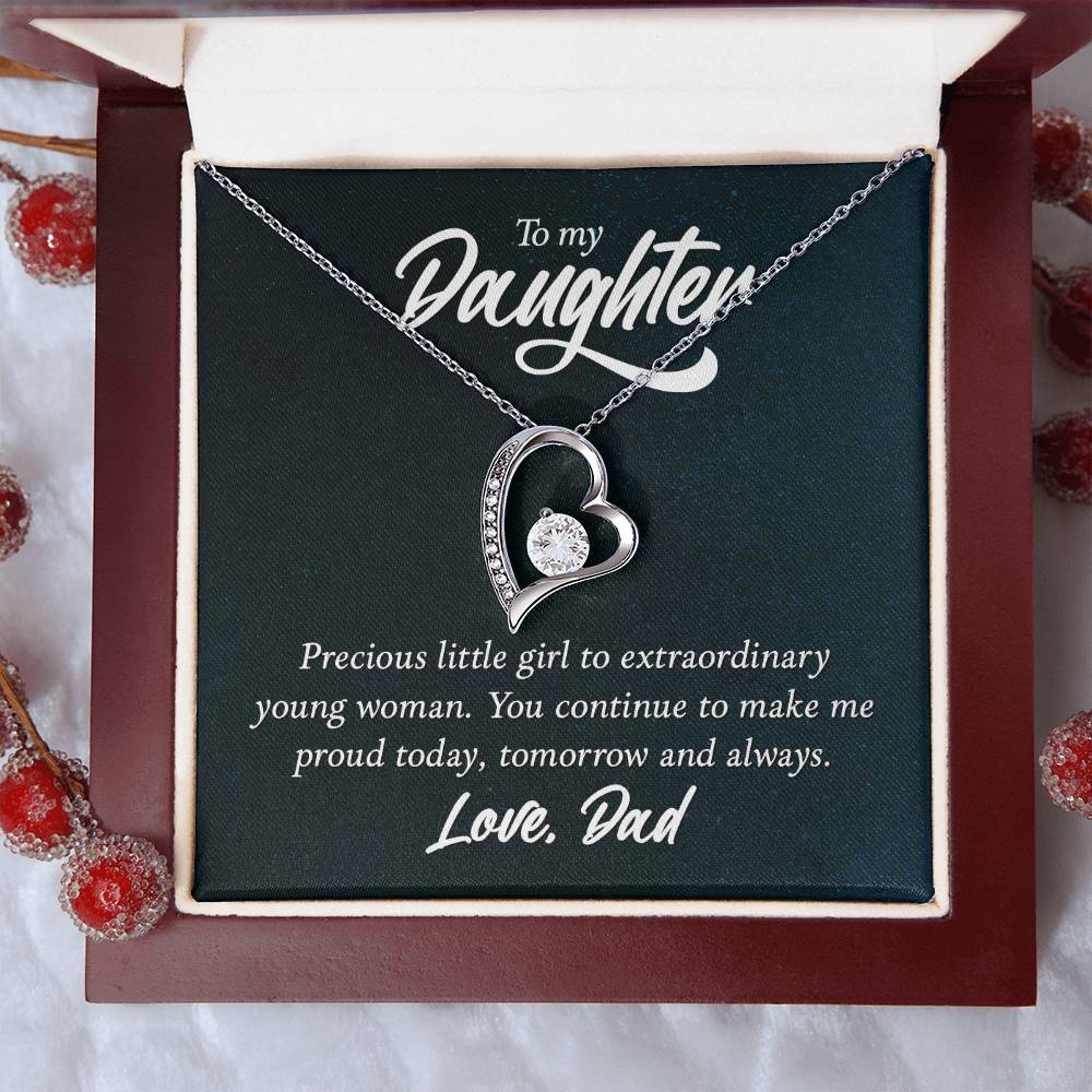 To Daughter - Precious little girl - Forever Love Necklace