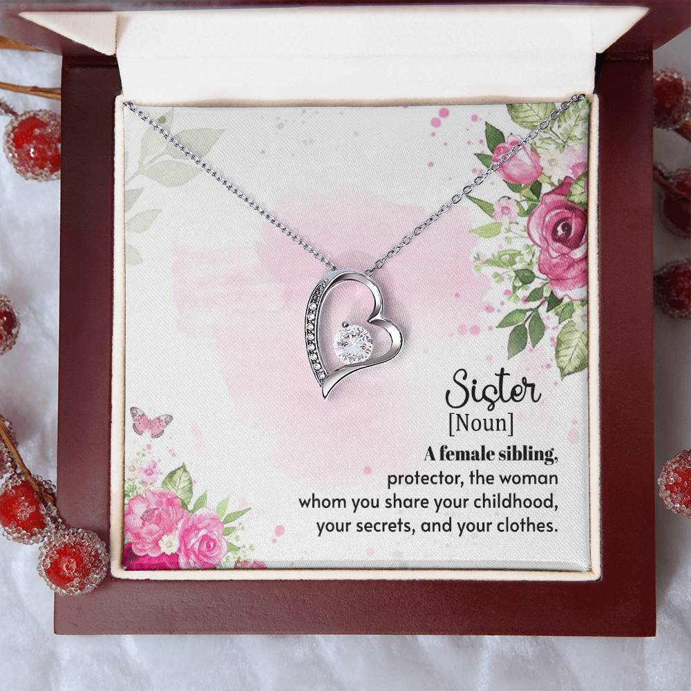 To Sister - A female sibling - Forever Love Necklace