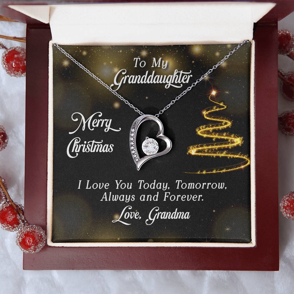 To Granddaughter - Merry Christmas - Forever Love Necklace