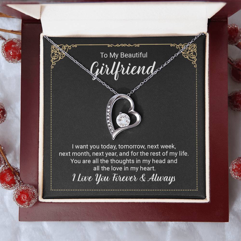 To Girlfriend - I want you today - Forever Love Necklace