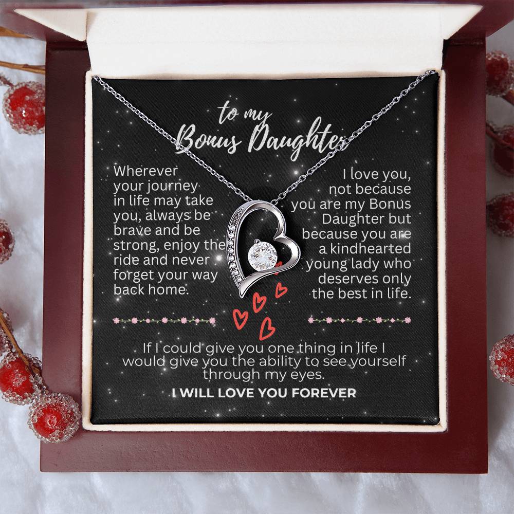 To Bonus Daughter - Wherever your journey - Forever Love Necklace