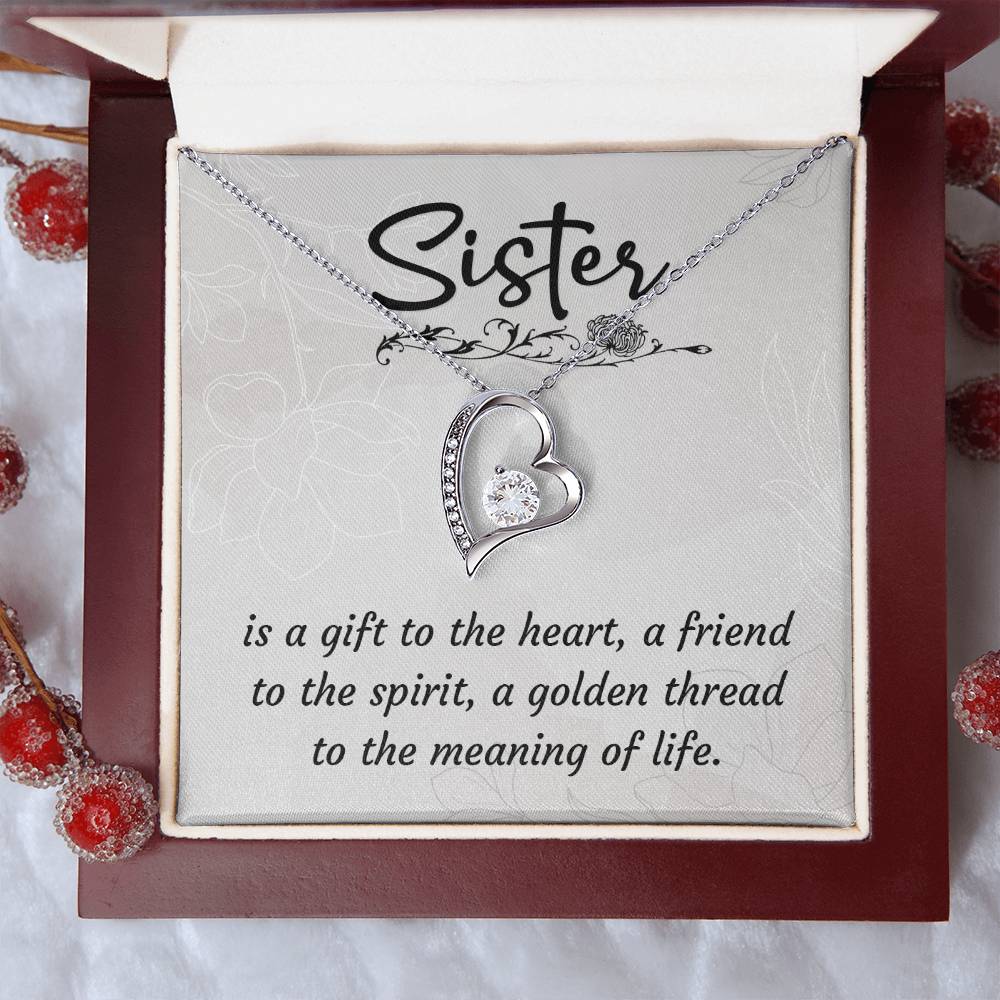 To Sister - Is a gift - Forever Love Necklace