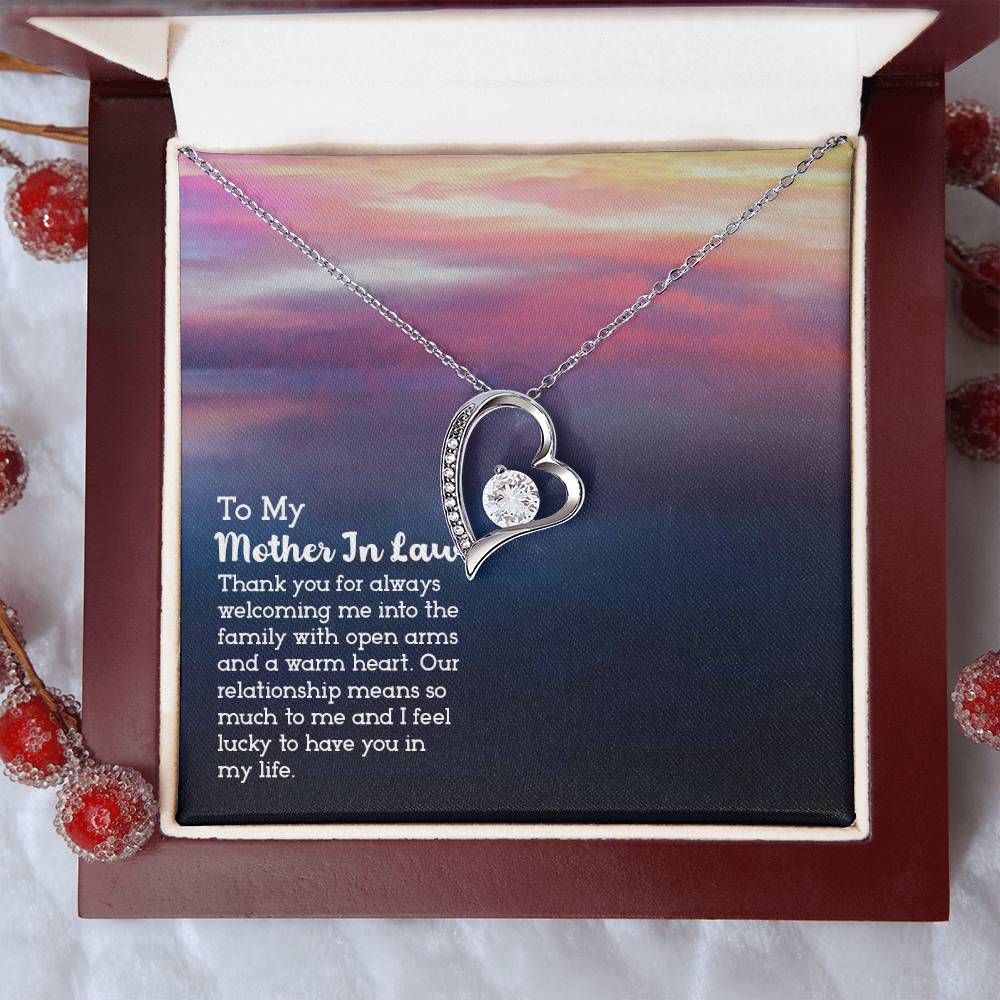 To Mother In Law - Thank you for always - Forever Love Necklace