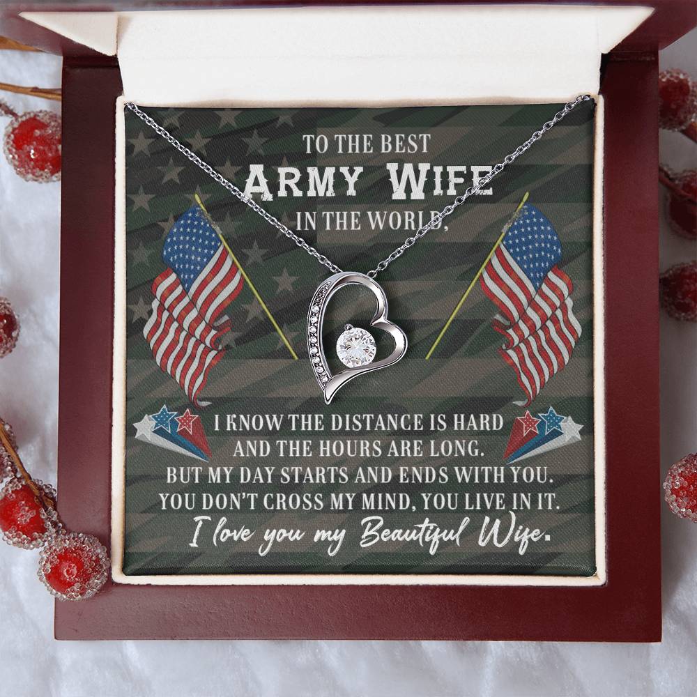 To Army Wife - I know the distance - Forever Love Necklace