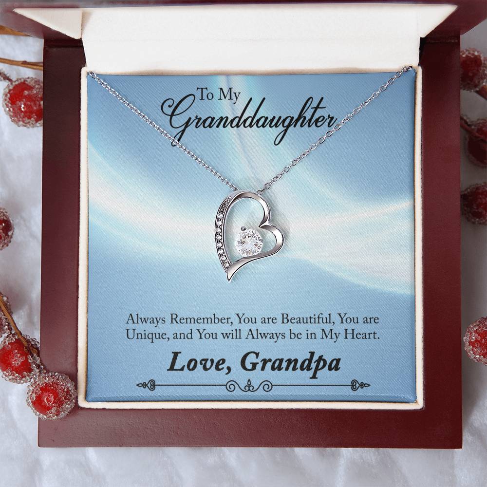 To Granddaughter - Always remember - Forever Love Necklace