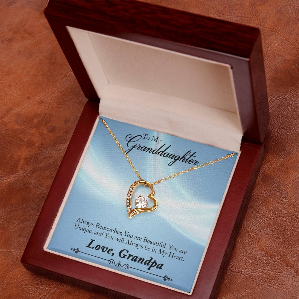 To Granddaughter - Always remember - Forever Love Necklace