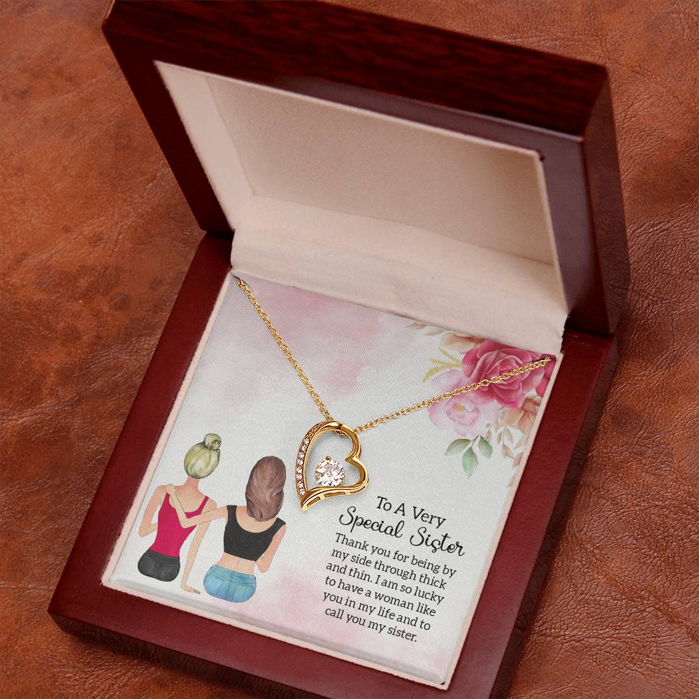 To Sister - Thank you - Forever Love Necklace