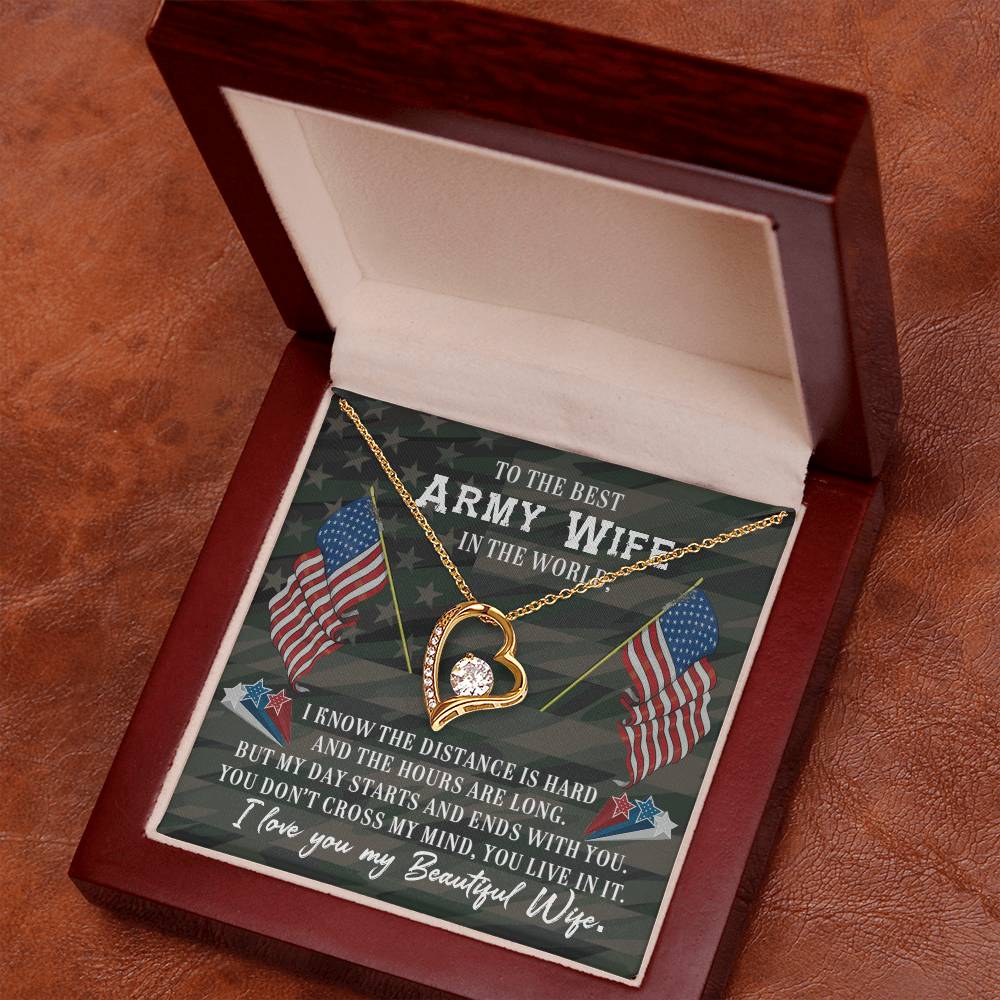 To Army Wife - I know the distance - Forever Love Necklace