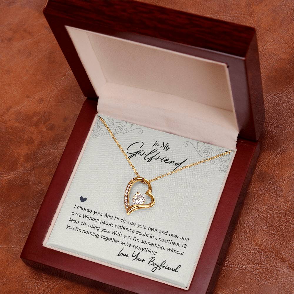 To Girlfriend - I choose you - Forever Love Necklace