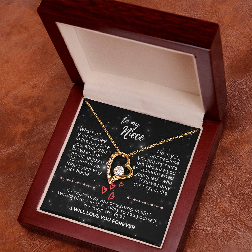 To Niece - Wherever your journey - Forever Love Necklace